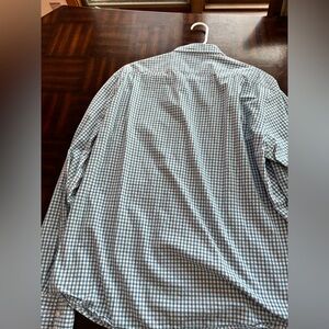 Men's JCrew Blue and White Checkered Shirt Slim XL
